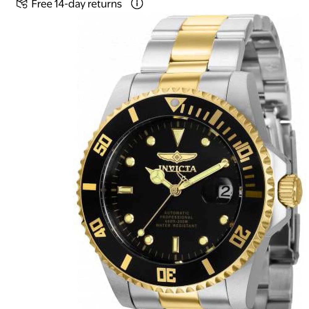 Invicta Black and Gold Automatic Watch - New (Open Box)